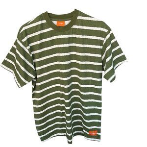 Carrots by Anwar Shirt Mens Large Striped Green White Streetwear